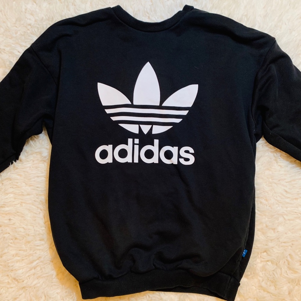 Adidas Black Logo Crew Neck Sweater